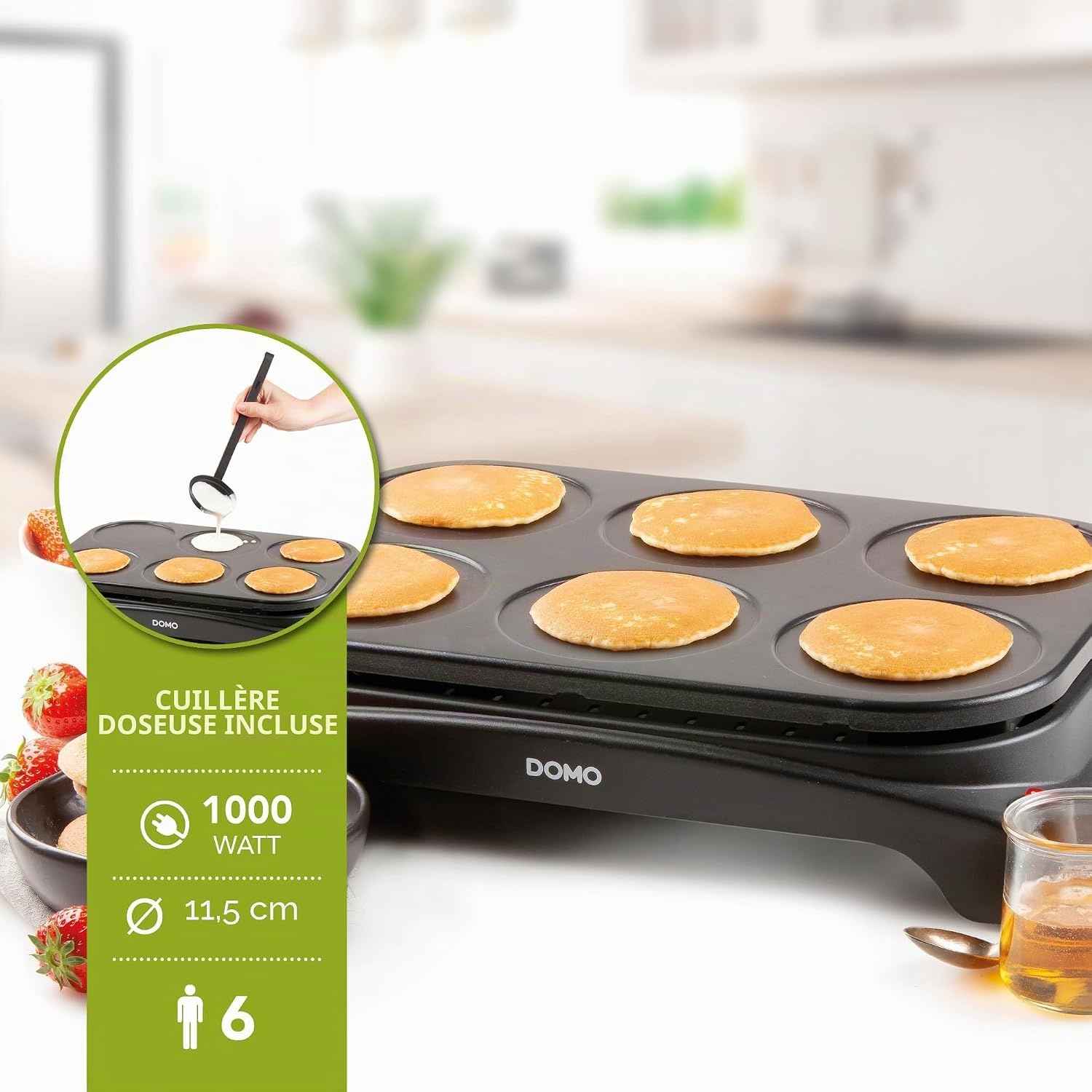 Appareil à pancakes et œufs 6 cavités - 32% de remise
