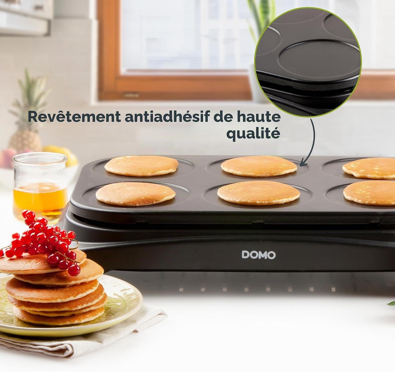 Appareil à pancakes et œufs 6 cavités - 32% de remise