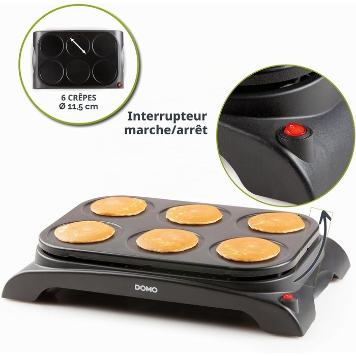 Appareil à pancakes et œufs 6 cavités - 32% de remise