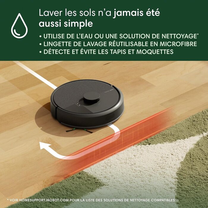 Robot aspirateur et laveur LiDAR 7000 Pa - Noir - 35% de remise