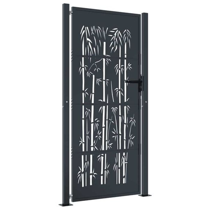 Vidaxl Portillon de jardin design bambou 105x205 cm anthracite - 35% de remise