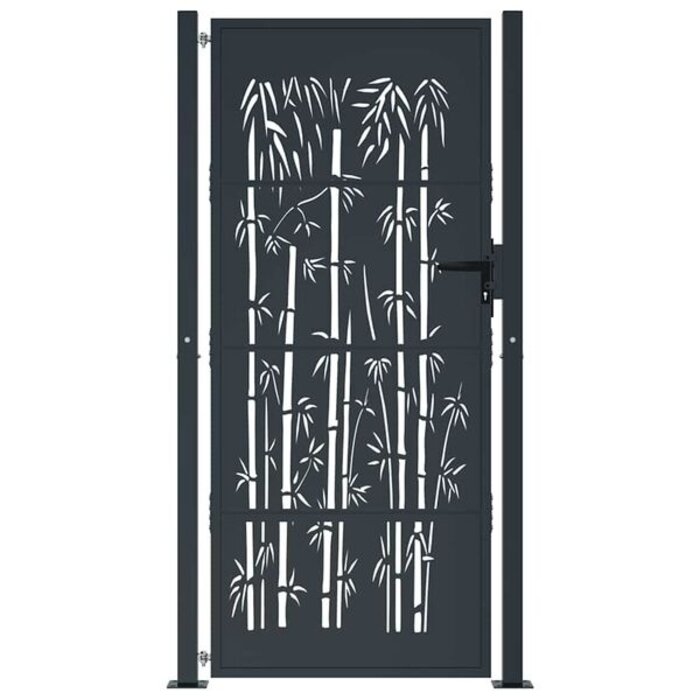 Vidaxl Portillon de jardin design bambou 105x205 cm anthracite - 35% de remise