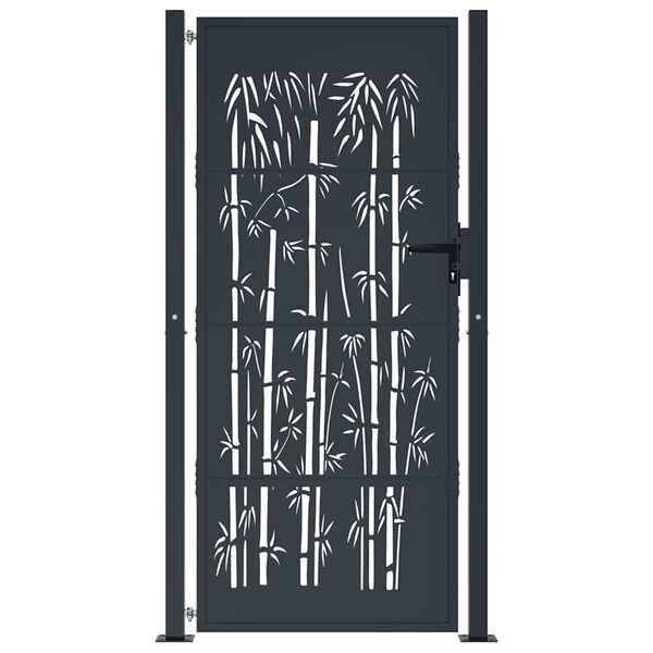 Vidaxl Portillon de jardin design bambou 105x205 cm anthracite - 35% de remise