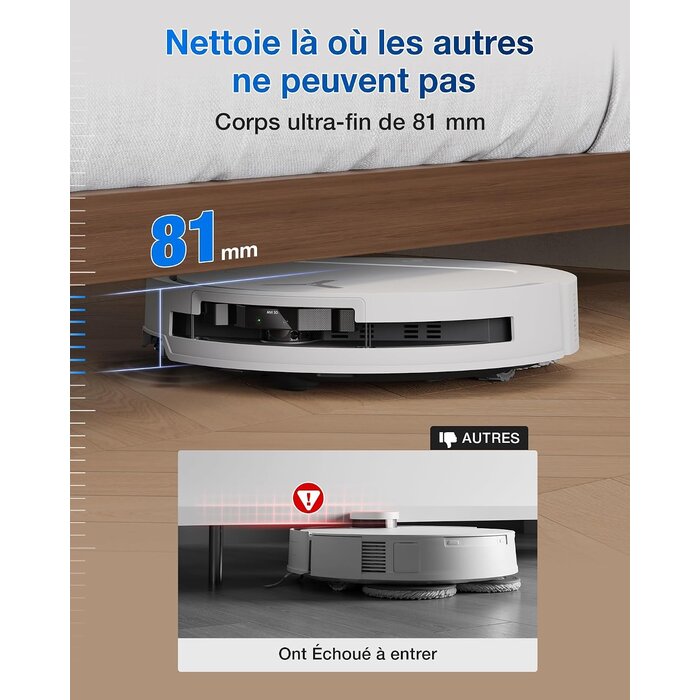 Robot Aspirateur et Laveur T50 OMNI - 48% de remise - Blanc