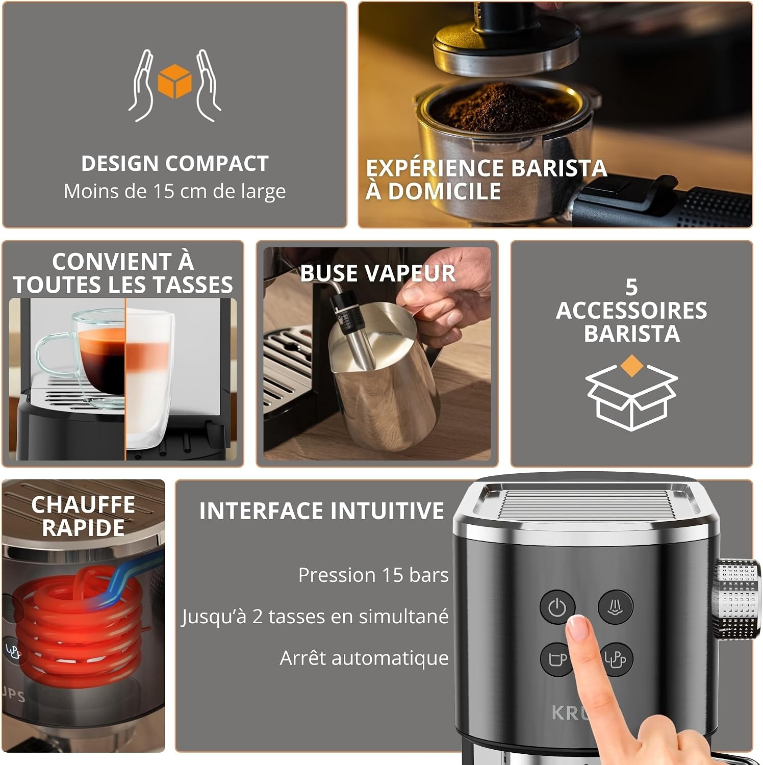 Machine à expresso 15 bars - 41% de remise sur modèle déballé