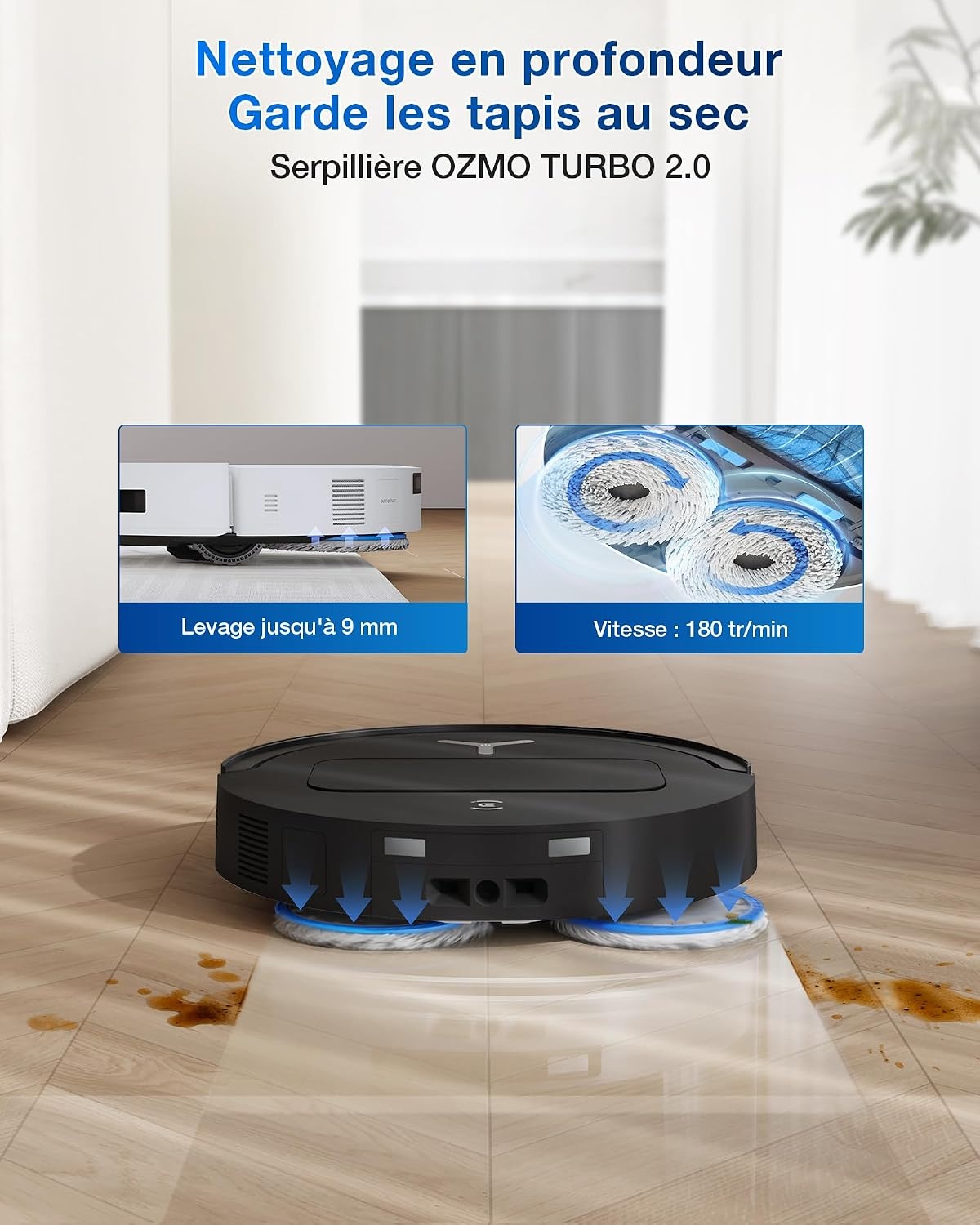 Robot aspirateur laveur ultra-fin 81mm - 48% de remise