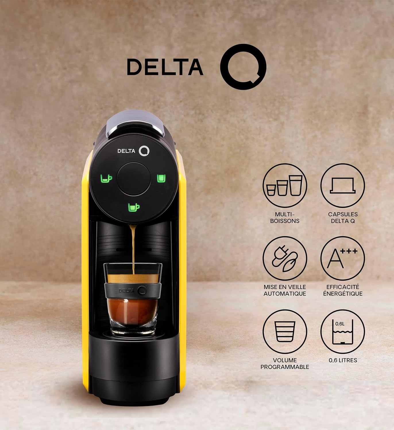 Machine à café compacte jaune 1L - 45% de remise