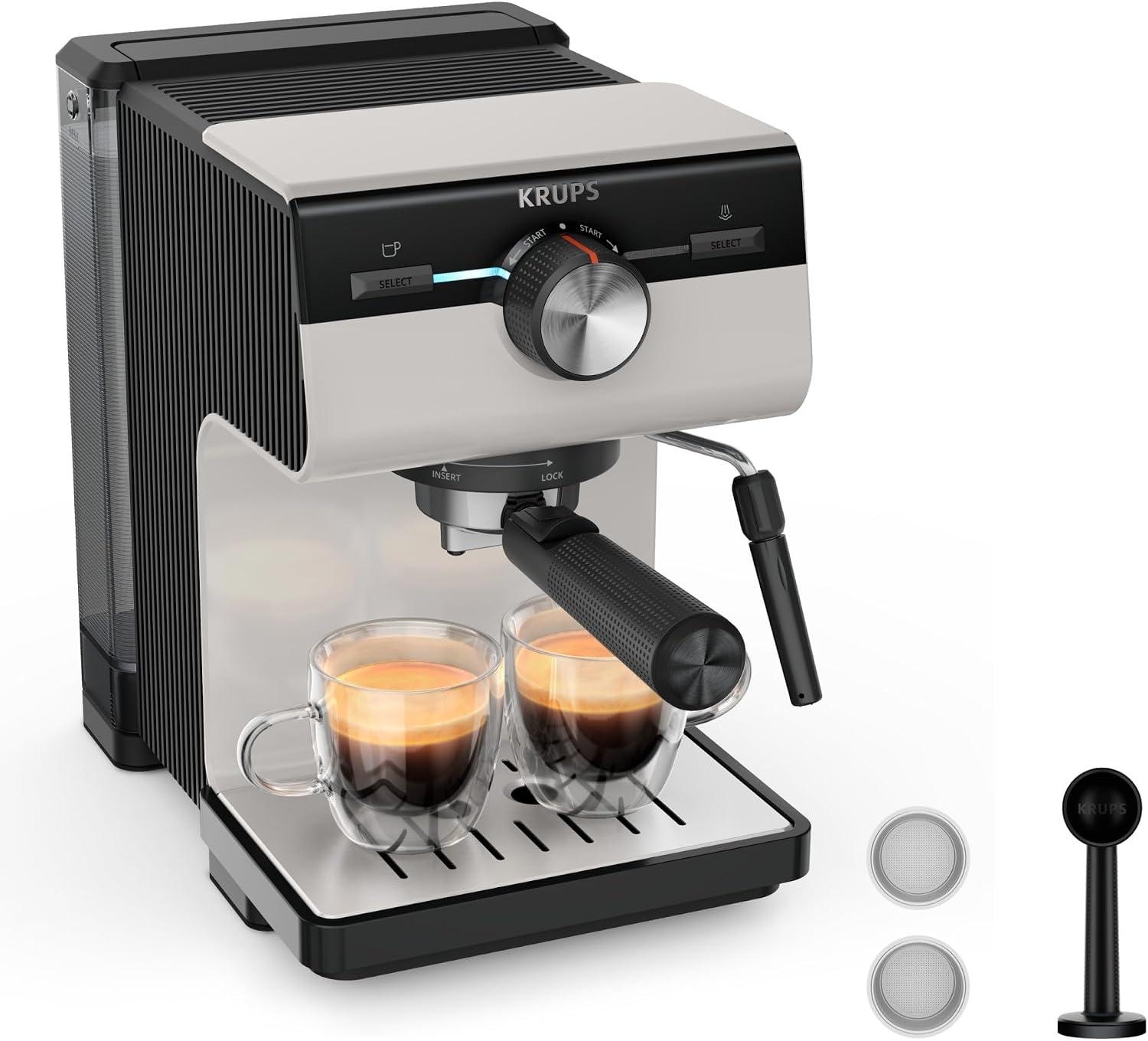 Machine à expresso manuelle 15 bars - Crème - 46% de remise