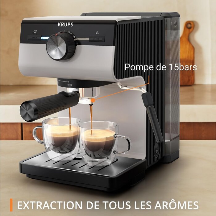 Machine à expresso manuelle 15 bars - Crème - 46% de remise