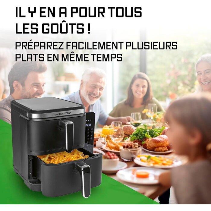 Friteuse à air chaud verticale 10L - Double panier - 47% de remise