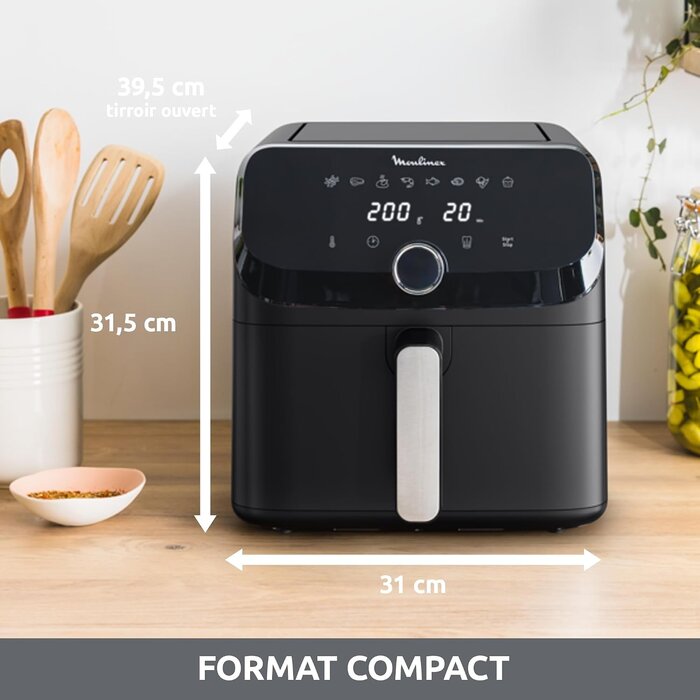 Friteuse à air chaud 7,5L - 8 programmes - Noir - 47% de remise