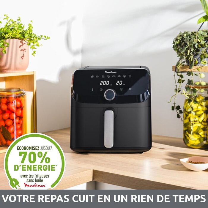 Friteuse à air chaud 7,5L - 8 programmes - Noir - 47% de remise