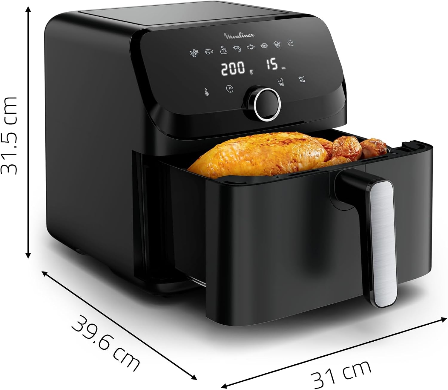 Friteuse à air chaud 7,5L - 8 programmes - Noir - 47% de remise