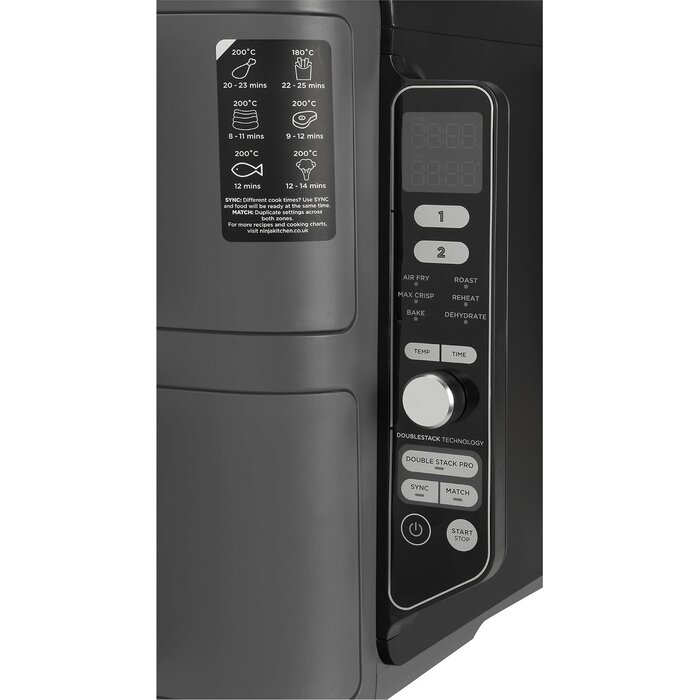 Friteuse à air chaud double XL 9,5L, 6-en-1 - 47% de remise