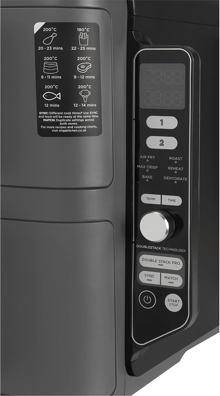 Friteuse à air chaud double XL 9,5L, 6-en-1 - 47% de remise
