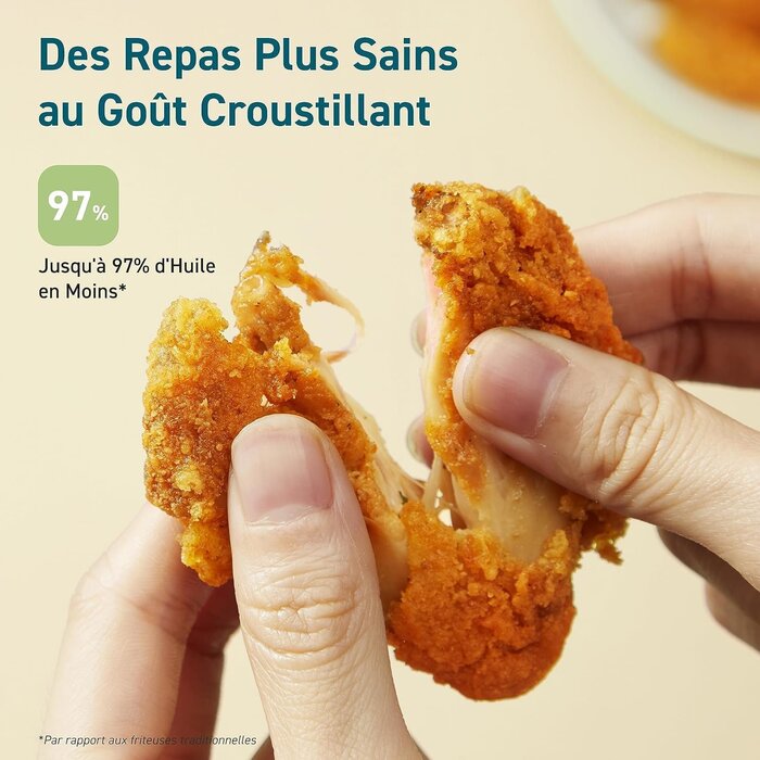 Mini-friteuse sans huile 2L - Noir brillant - 45% de remise - Déballé