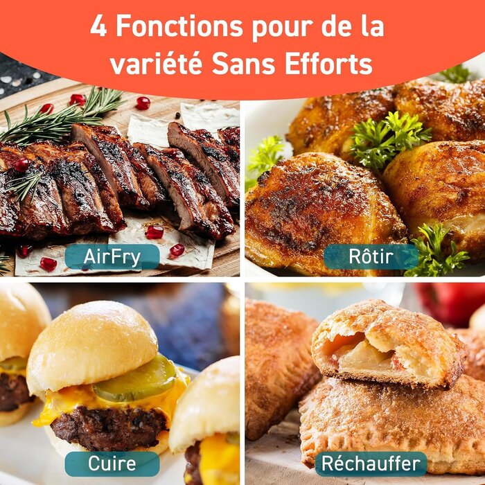 Mini-friteuse sans huile 2L - Noir brillant - 45% de remise - Déballé