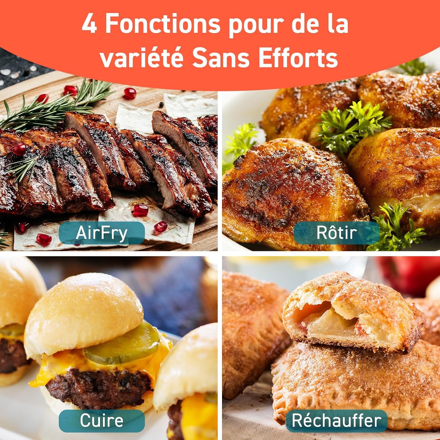 Mini-friteuse sans huile 2L - Noir brillant - 45% de remise - Déballé