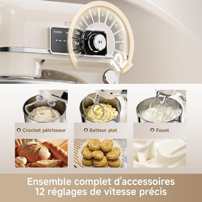Dreame Robot Pâtissier Multifonction 800W, Bol 6L - 47% de remise