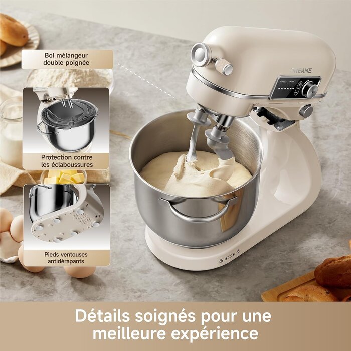 Dreame Robot Pâtissier Multifonction 800W, Bol 6L - 47% de remise
