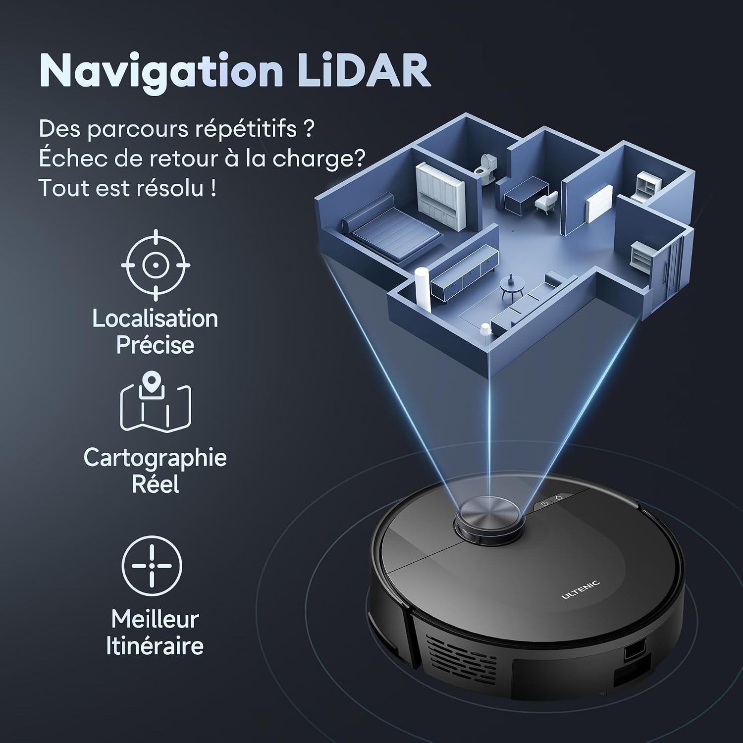 Robot aspirateur 3-en-1, 8000Pa, LiDAR - 47% de remise