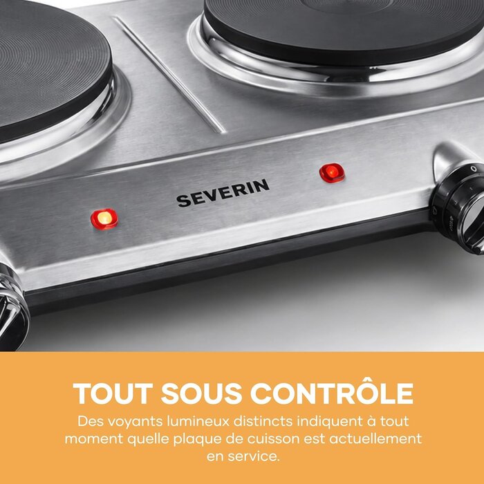 Plaque de cuisson double 2500W - Inox - 44% de remise