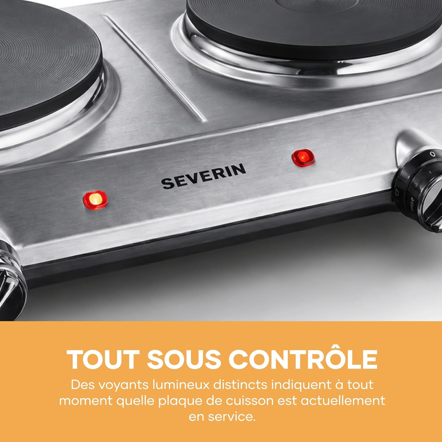 Plaque de cuisson double 2500W - Inox - 44% de remise