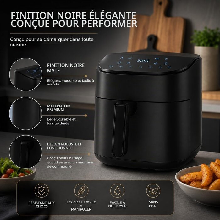 Friteuse à air chaud 6,5L 1600W - 45% de remise