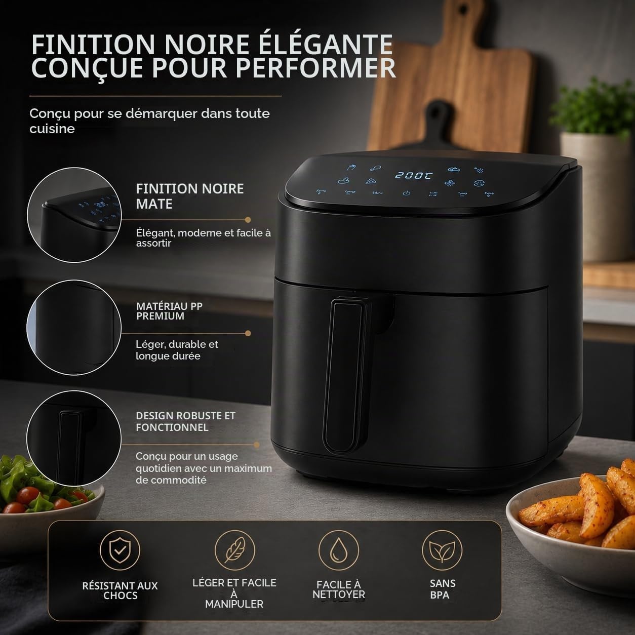Friteuse à air chaud 6,5L 1600W - 45% de remise
