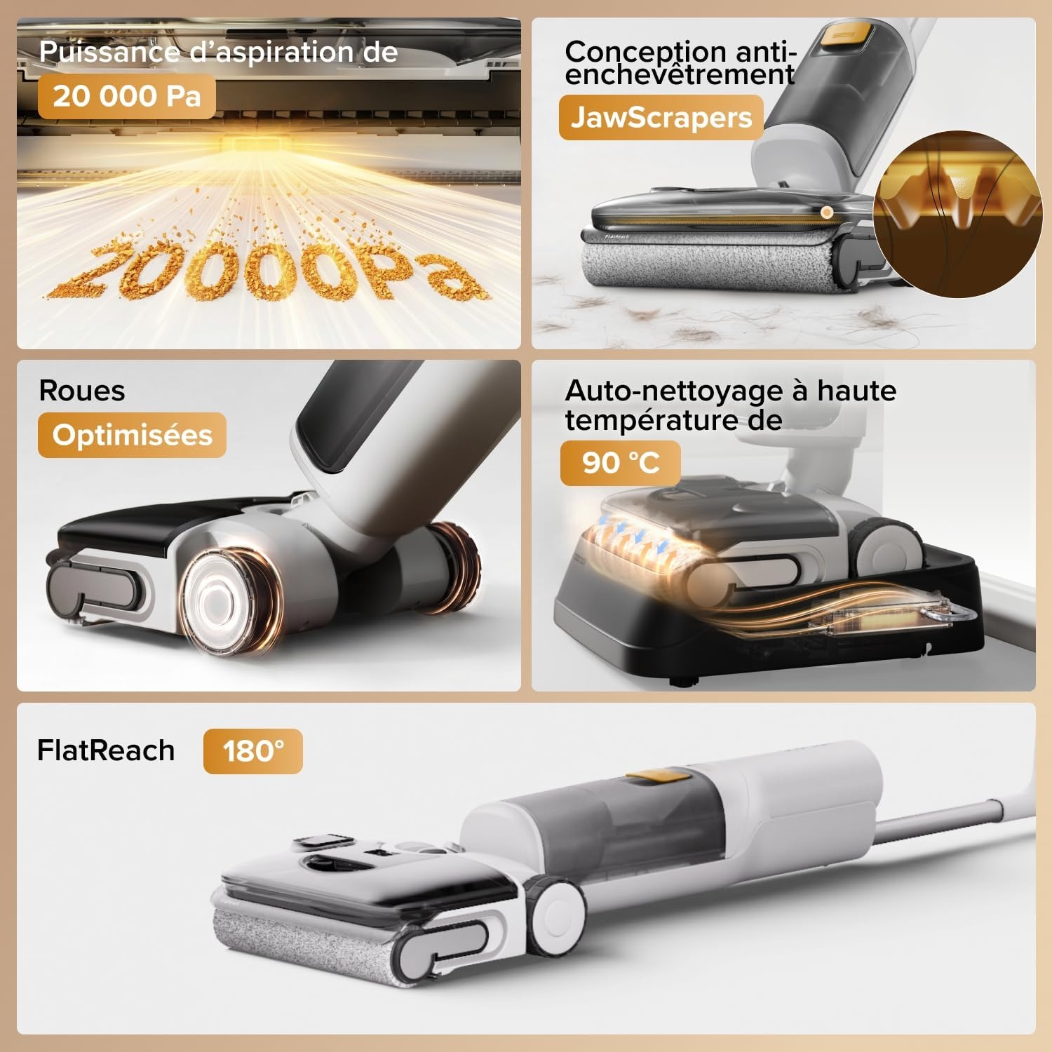 Aspirateur Laveur Sans Fil 20000 Pa - 47% de remise