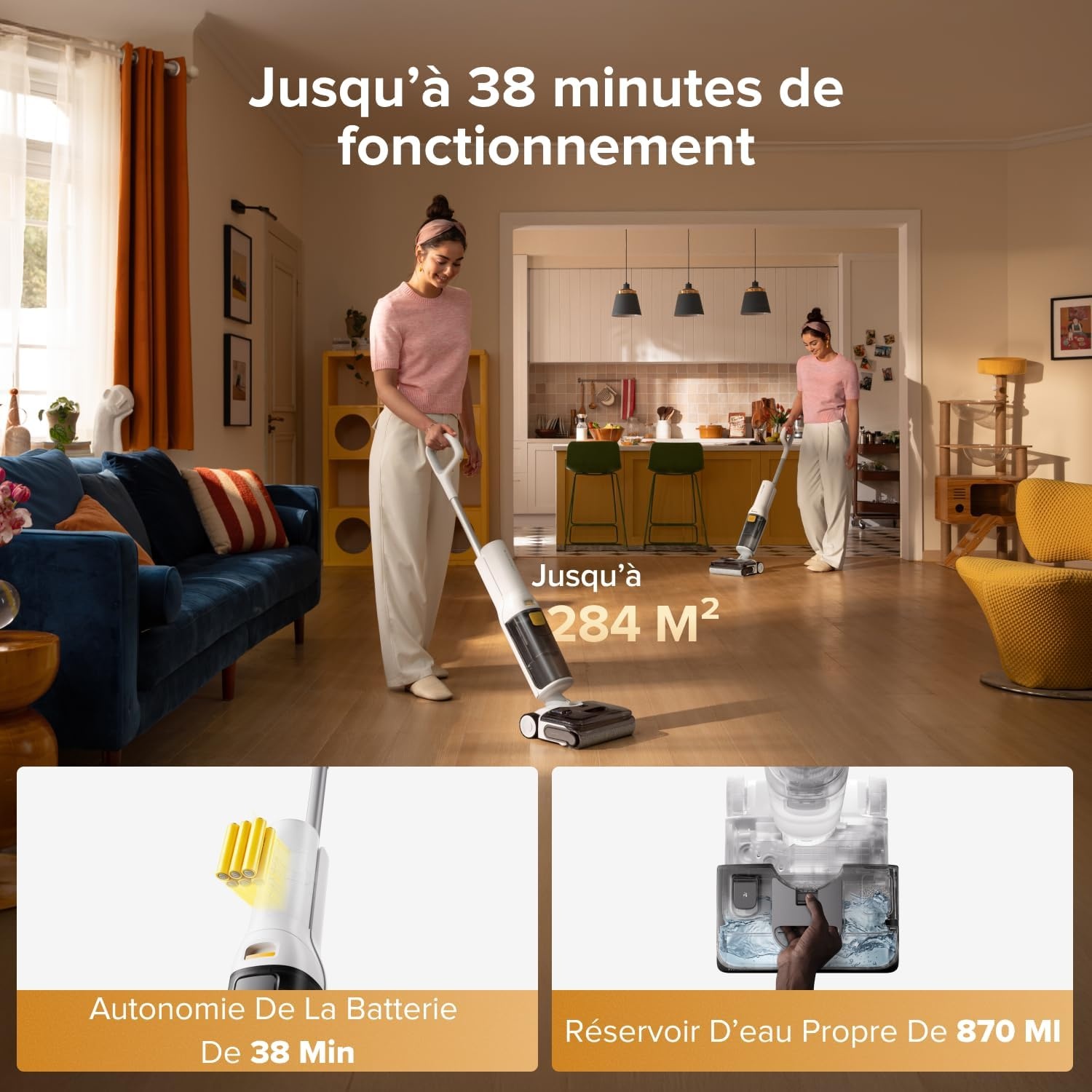 Aspirateur Laveur Sans Fil 20000 Pa - 47% de remise