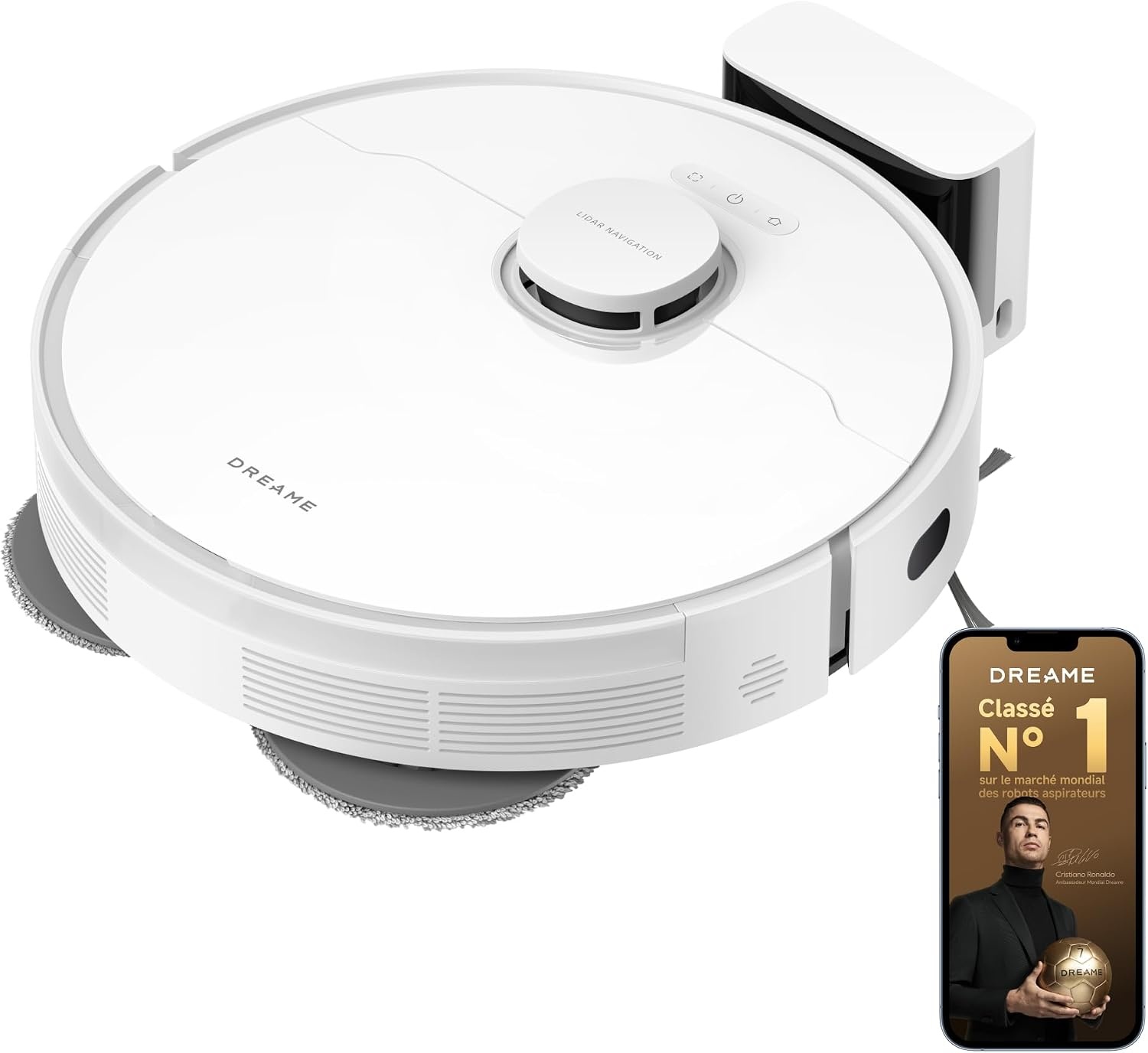 Dreame Robot aspirateur et laveur haute performance - 47% de remise - Blanc