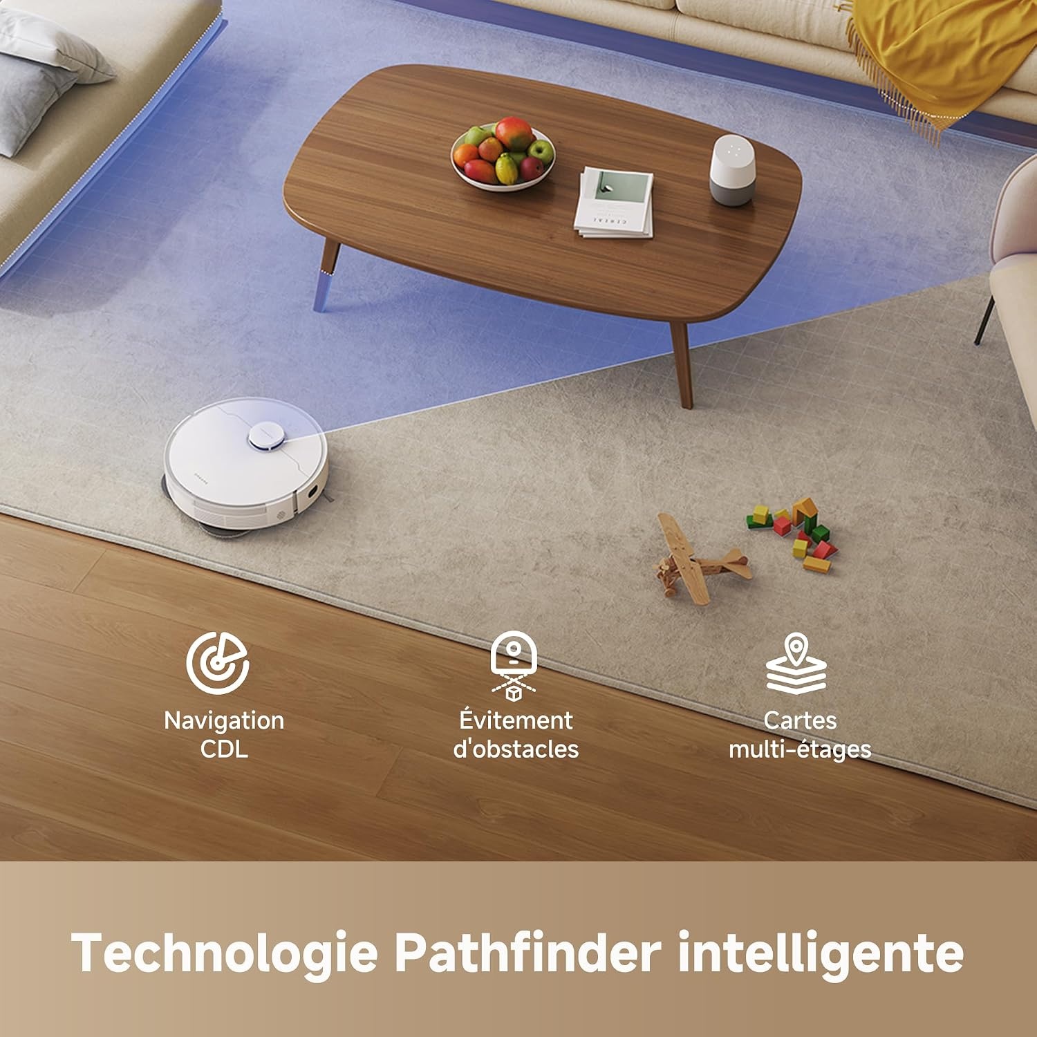 Dreame Robot aspirateur et laveur haute performance - 47% de remise - Blanc