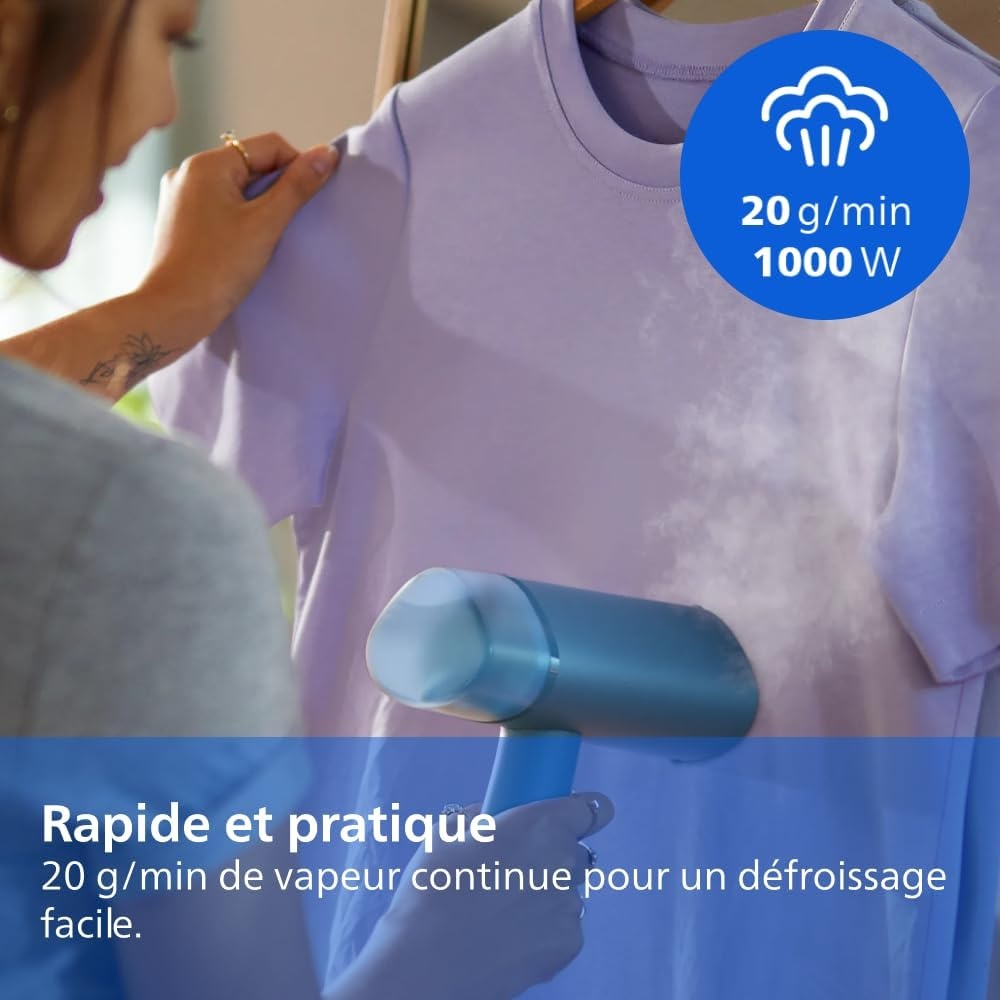 Philips Défroisseur vapeur portatif 1000W bleu - 42% de remise