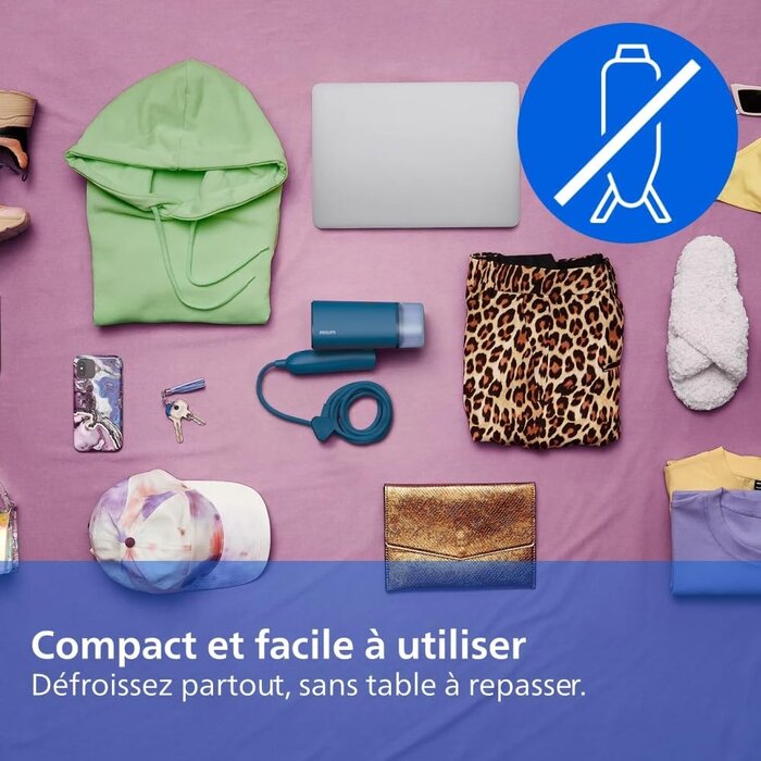 Philips Défroisseur vapeur portatif 1000W bleu - 42% de remise