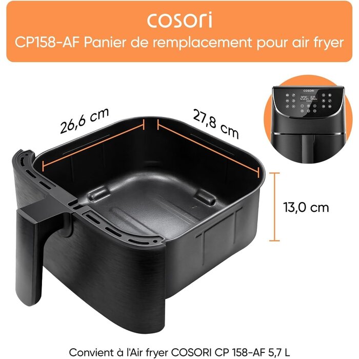 Panier pour friteuse à air 5,7L - Compatibilité CP158 - 42% de remise