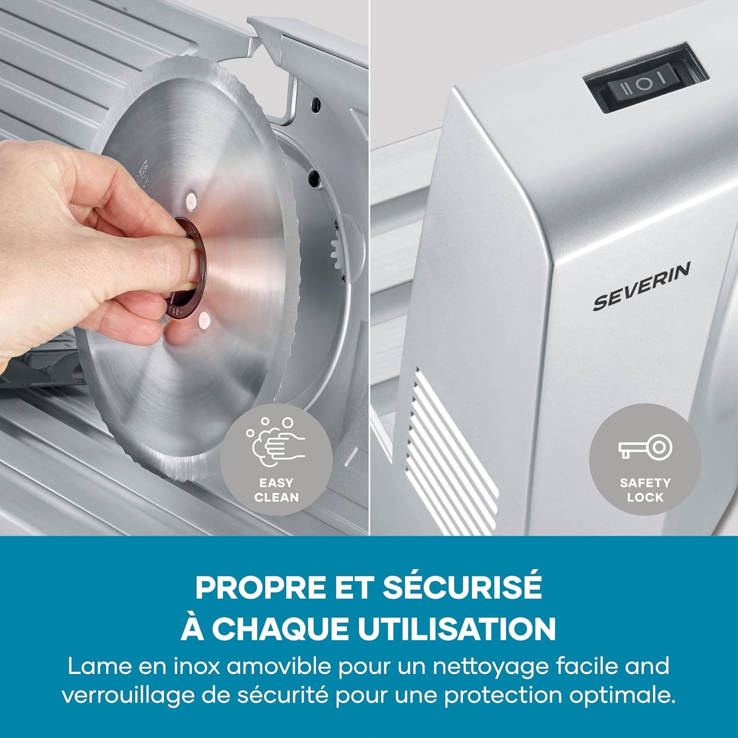 Trancheuse universelle 150W, lame Solingen, épaisseur réglable - 45% de remise