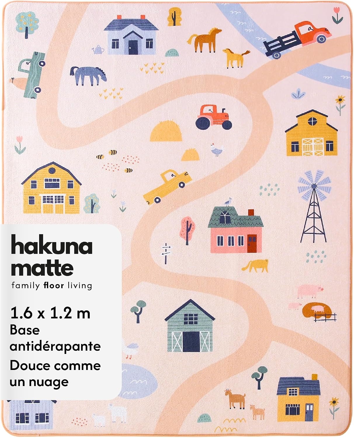 Tapis de jeu pour bébé ferme 160x120cm - 45% de remise