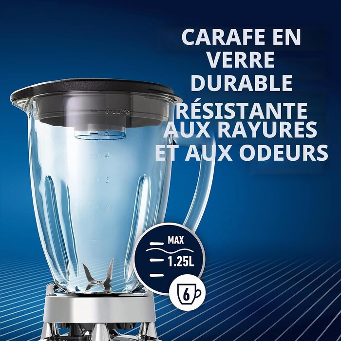 Blender 600W Inox 1,25L - 40% de remise - Déballé