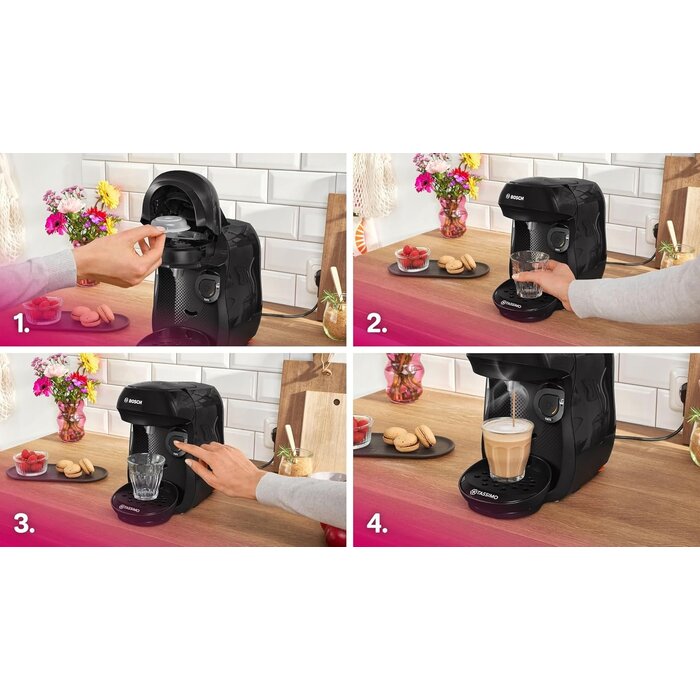 Bosch Machine à café automatique compacte 1400W - Noir - 39% de remise