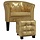 Fauteuil avec repose-pieds en cuir synthétique doré - 41% de remise