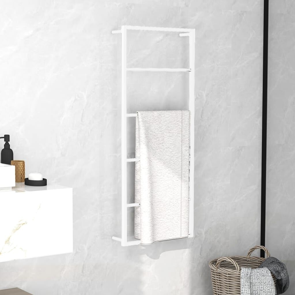 Vidaxl Porte-serviettes mural en acier blanc 45x10x115 cm - 42% de remise