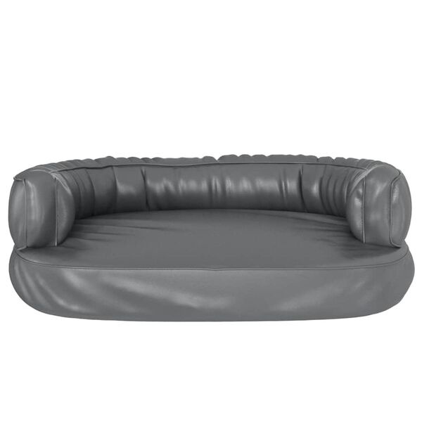 Vidaxl Panier pour chien ergonomique en similicuir gris 60x42 cm - 36% de remise