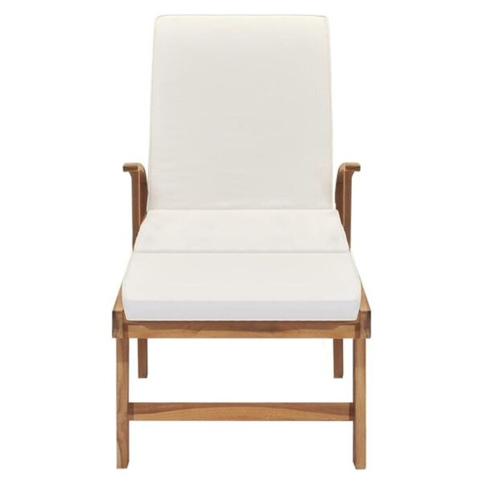 Vidaxl Bain de soleil en teck massif avec coussin - 41% de remise