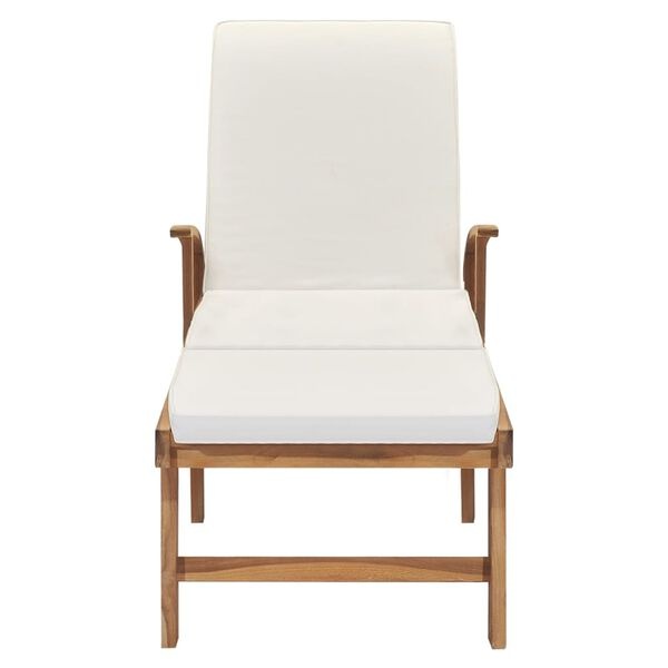 Vidaxl Bain de soleil en teck massif avec coussin - 41% de remise