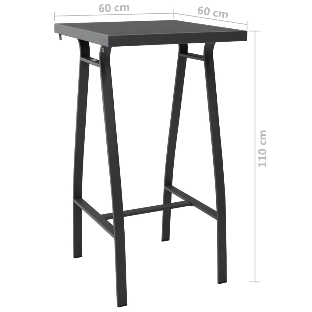 Vidaxl Table de bar de jardin 60x60x110 cm verre trempé noir - 41% de remise