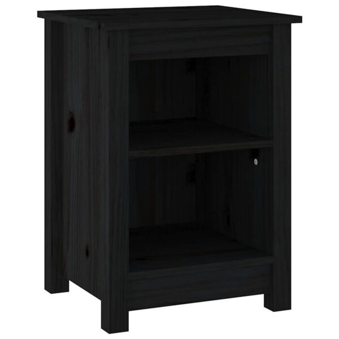 Vidaxl Lot de 2 tables de chevet en pin massif noir - 41% de remise