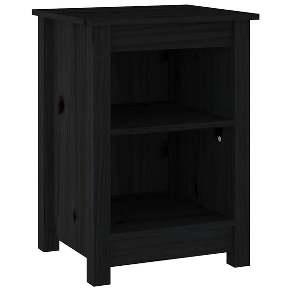 Vidaxl Lot de 2 tables de chevet en pin massif noir - 41% de remise