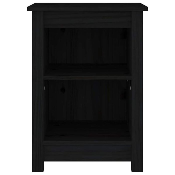 Vidaxl Lot de 2 tables de chevet en pin massif noir - 41% de remise