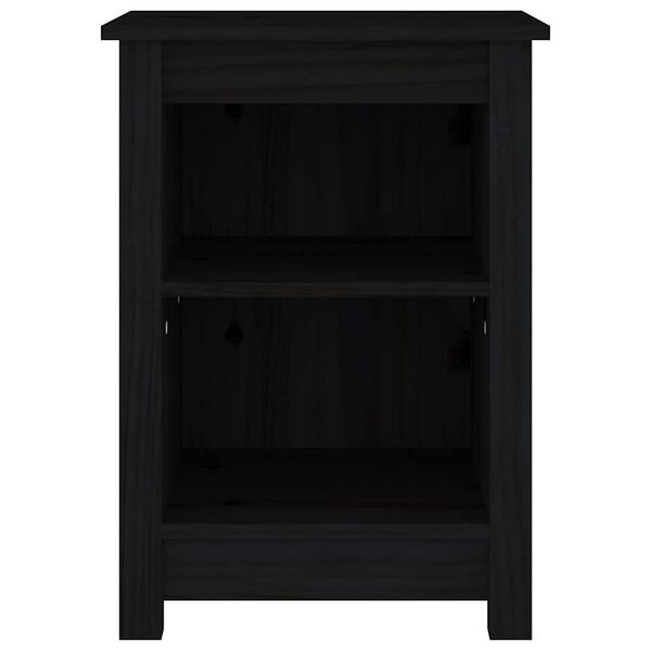 Vidaxl Lot de 2 tables de chevet en pin massif noir - 41% de remise